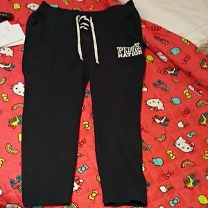 PINK Victoria's Secret Black Joggers with White Drawstring